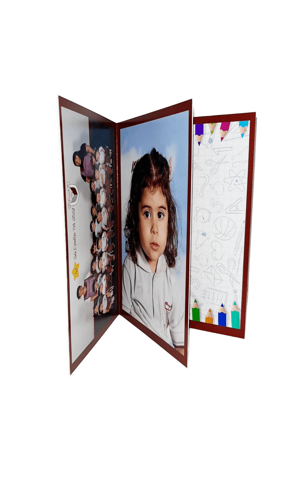 Carpeta premium tríptico con sección para colorear