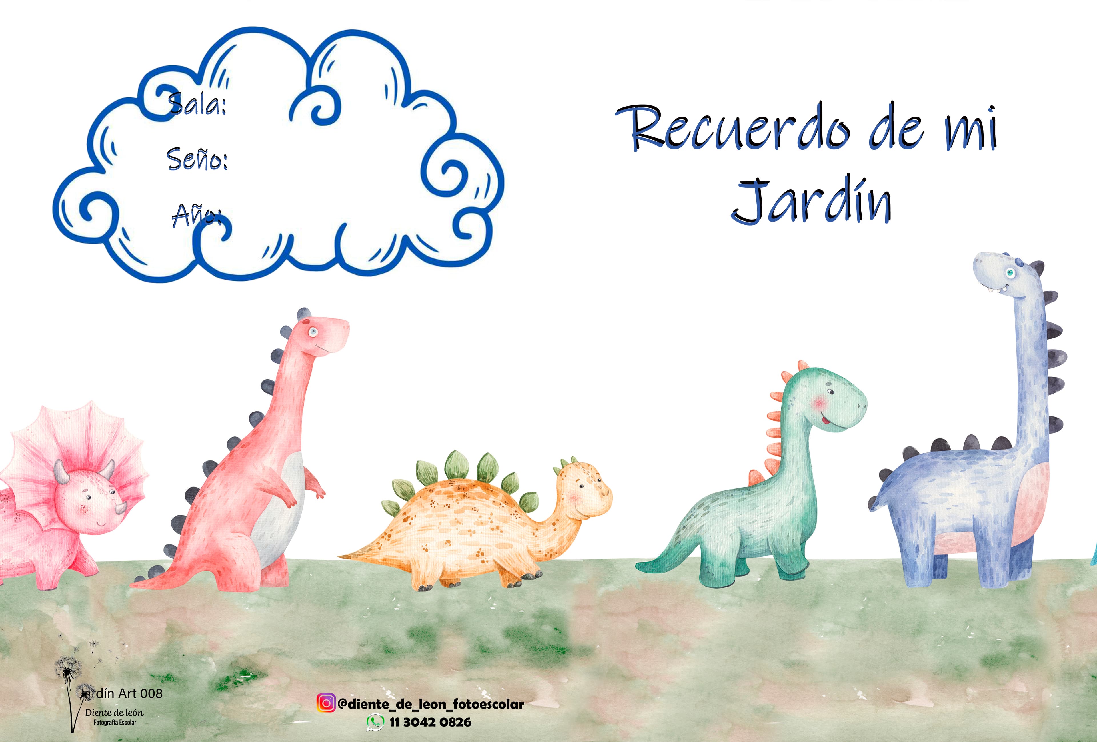 Diseño Recuerdo de mi Jardín con dinosaurios