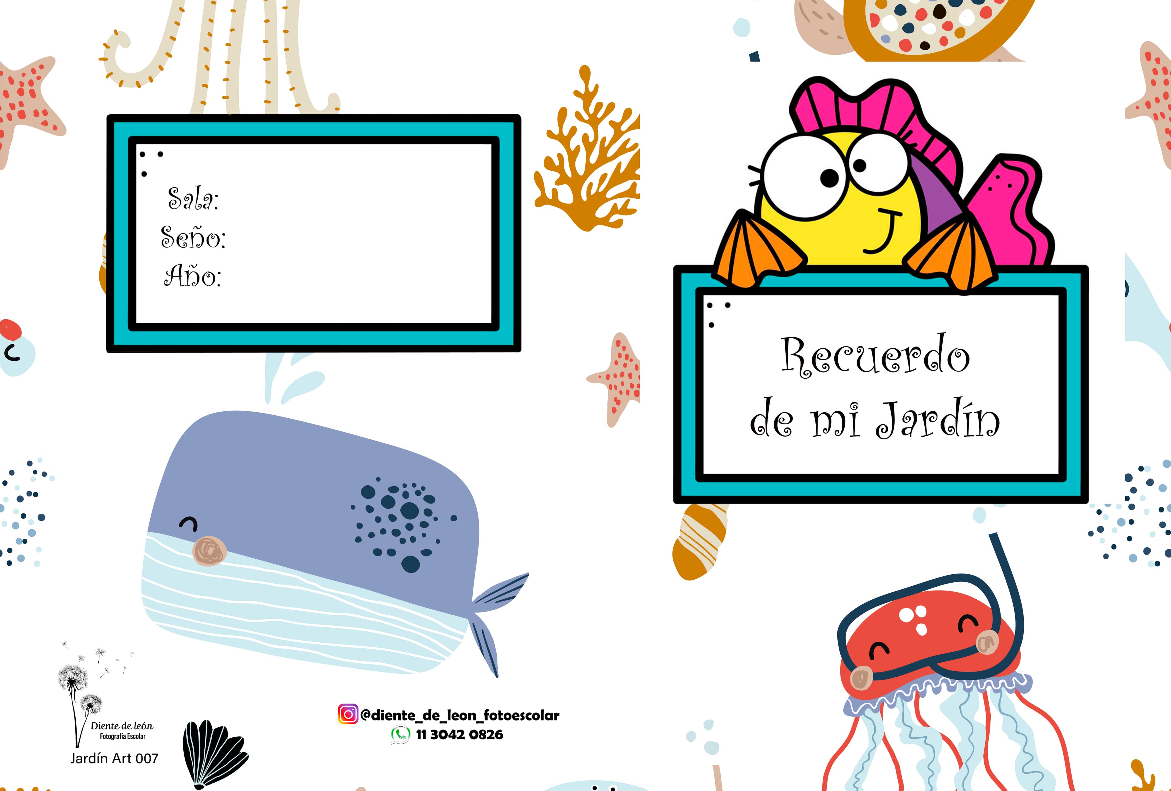 Diseño Recuerdo de mi Jardín con motivos del mar